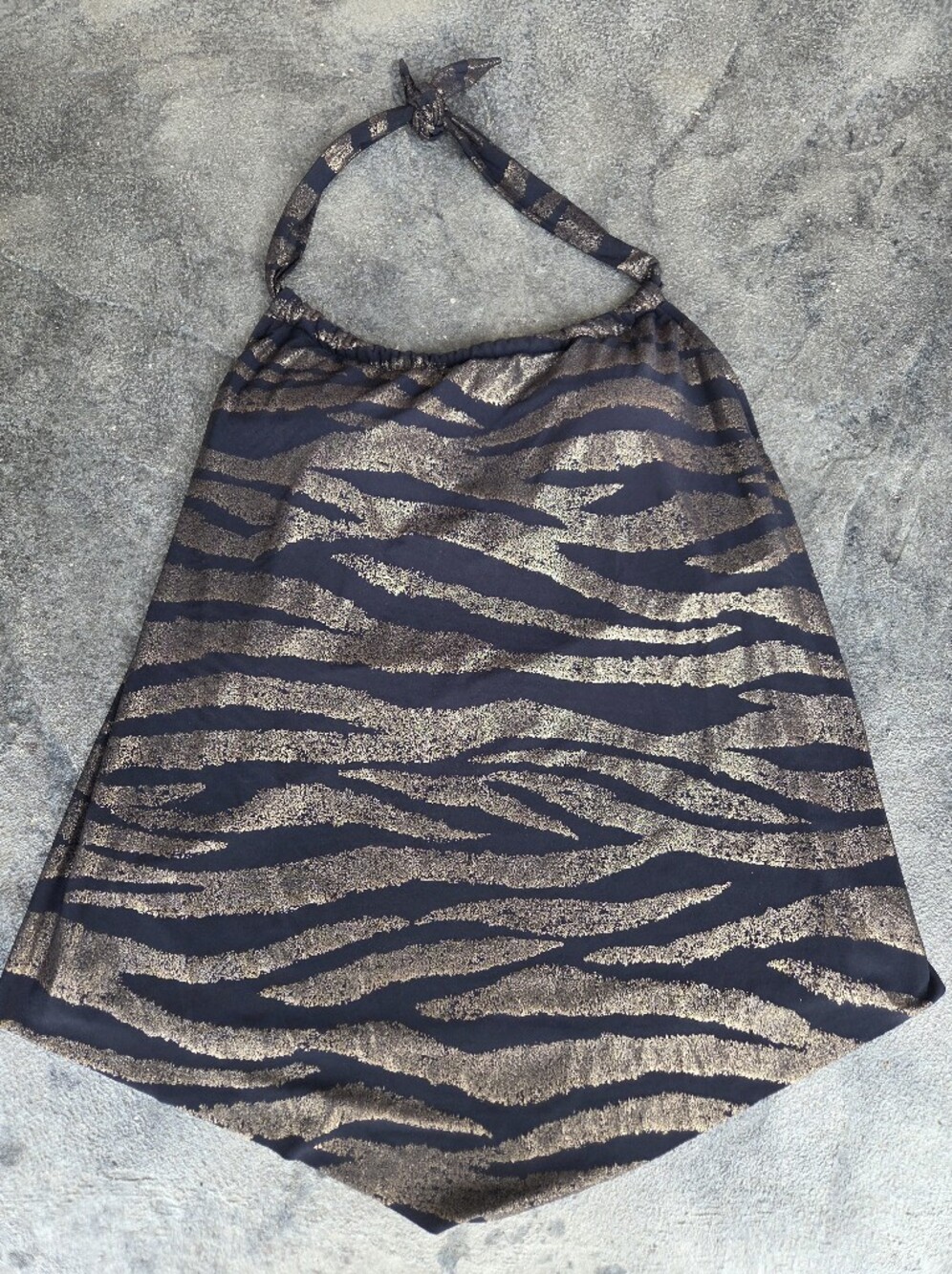 Miraclesuit Gold and Black Metallic Zebra Underwire Swim Top Size 16